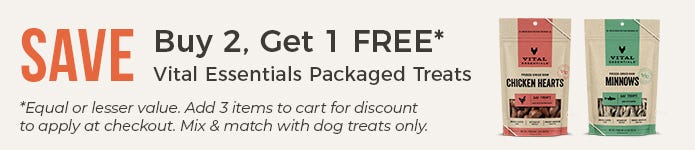 Buy Two, Get One FREE - Vital Essentials Packaged Treats