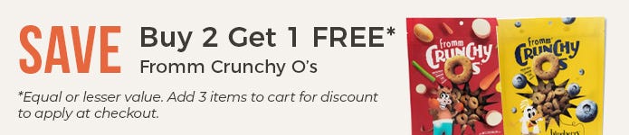 Buy 2, Get 1 Free - Fromm Crunchy O's