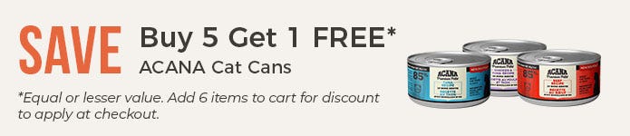 Buy 5, Get 1 Free - Acana Cat Single Cans