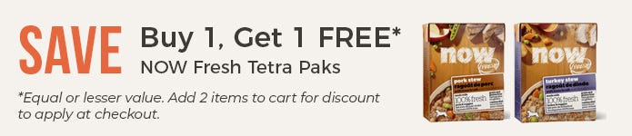 Buy 1, Get 1 Free - Now Fresh Tetra Packs for Dogs