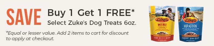 Buy One, Get One Free - Zuke's Dog Treats (6 oz)