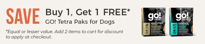 Buy 1, Get 1 Free GO! Tetra Paks for Dogs