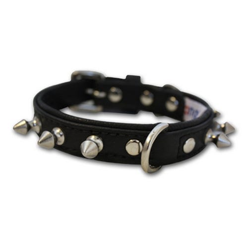 Black spiked dog collar clearance