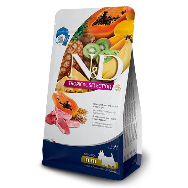 Buy Farmina Natural Delicious Tropical Dry Food For Mini Adult Dogs Lamb Spelt Oats Tropical Fruits