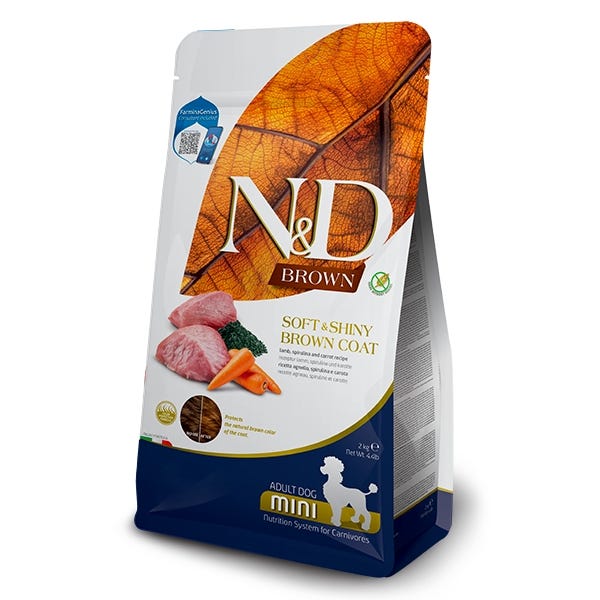 Farmina Natural Delicious Soft Shiny Brown Coat Dry Food For Mini Adult Dogs