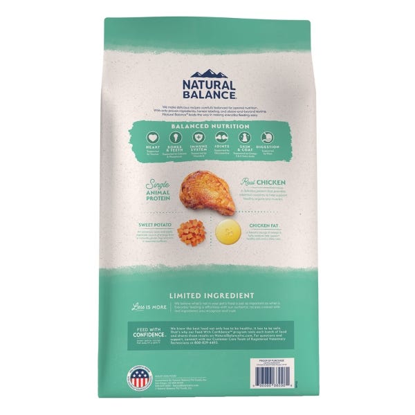 Natural Balance Limited Ingredient Grain Free Dry Dog Food Chicken Sweet Potato Recipe