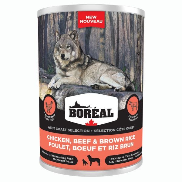Bor al West Coast Canned Dog Food Chicken Beef Brown Rice