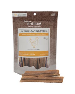 TropiClean Enticers Teeth Cleaning Sticks for Dogs - Honey Marinated Chicken