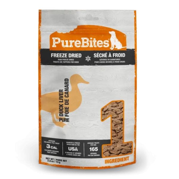 PureBites Duck Liver Freeze Dried Dog Treats