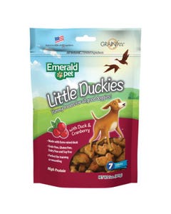 Emerald Pet Little Duckies Dog Treats - Duck &amp; Cranberry