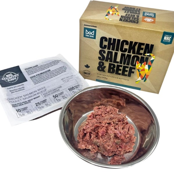 Buy Big Country Raw Fare Game for Cats Chicken Salmon Beef in Canada Homes Alive Pets
