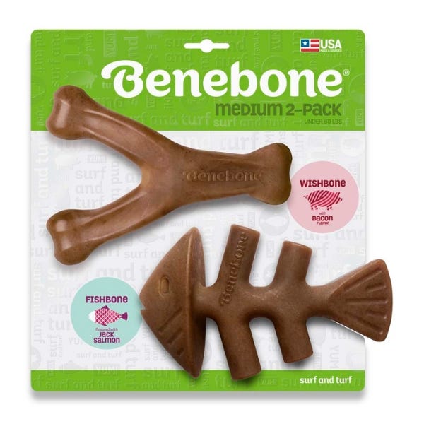 Buy Benebone Medium Wishbone Fishbone Dental Chews 2 Pack in