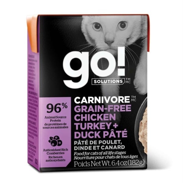 Go Solutions Carnivore Grain Free Tetra Packs for Cats Chicken Turkey Duck P t Recipe
