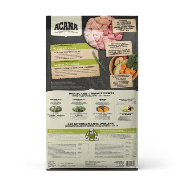 Acana Highest Protein Dry Dog Food Grasslands Recipe
