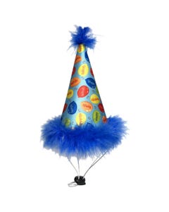 Huxley &amp; Kent Party Time Party Hat in Blue for Dogs