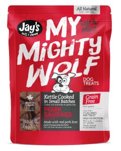Jay&#039;s My Mighty Wolf Dog Treats - Pork Sausage