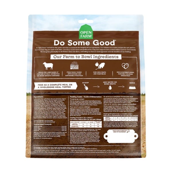 Open farm deals dog food rating