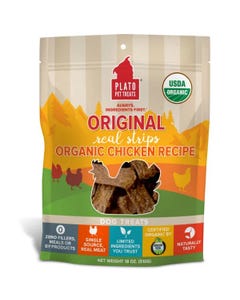Plato Real Strips Organic Chicken Meat Bar Dog Treats