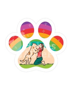 Sticker Pack Dog Paw - Rainbow Buddy