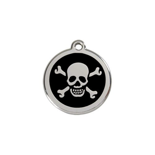 Red Dingo ID Tags Skull Cross Bones