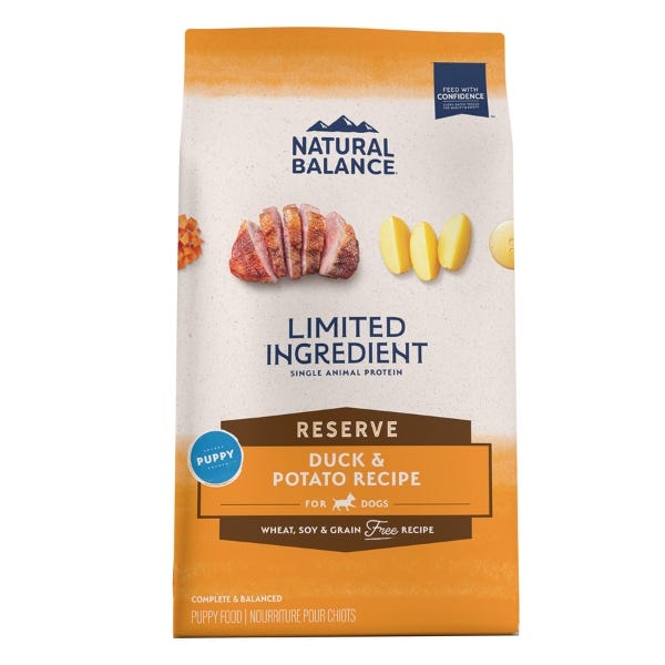 Natural Balance Limited Ingredient Reserve Dog Food Duck Potato Puppy Recipe