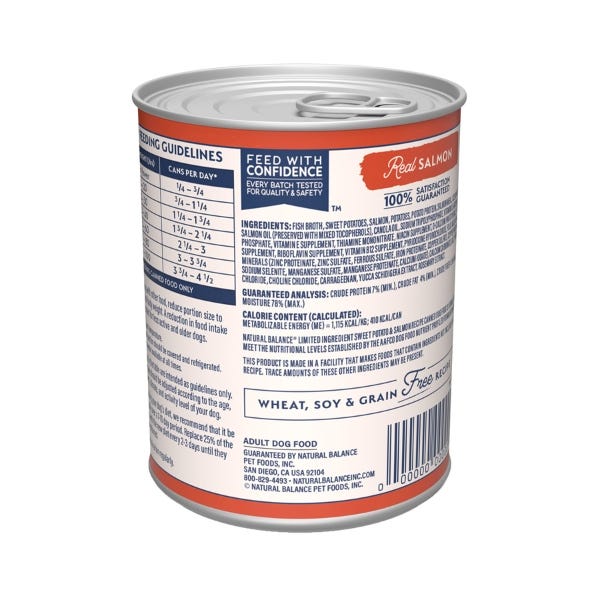 Natural balance on sale canned dog food