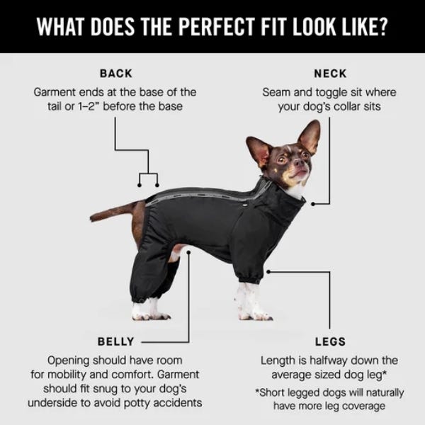 Dog winter snowsuit top
