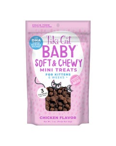 Tiki Cat Baby Soft &amp; Chewy Mini Treats for Kittens - Chicken Flavour