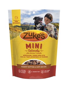 Zuke&#039;s Mini Naturals Treats - Peanut Butter &amp; Oats Recipe Front
