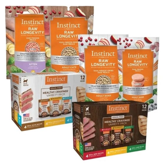 Up to 30% OFF Select Instinct Food for Dogs & Cats